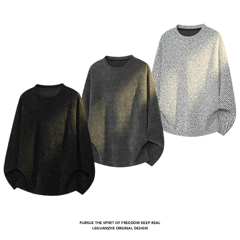Men'S Fashion For Summer 2026 - Men Diagonal Stripe Textured Long Sleeve
