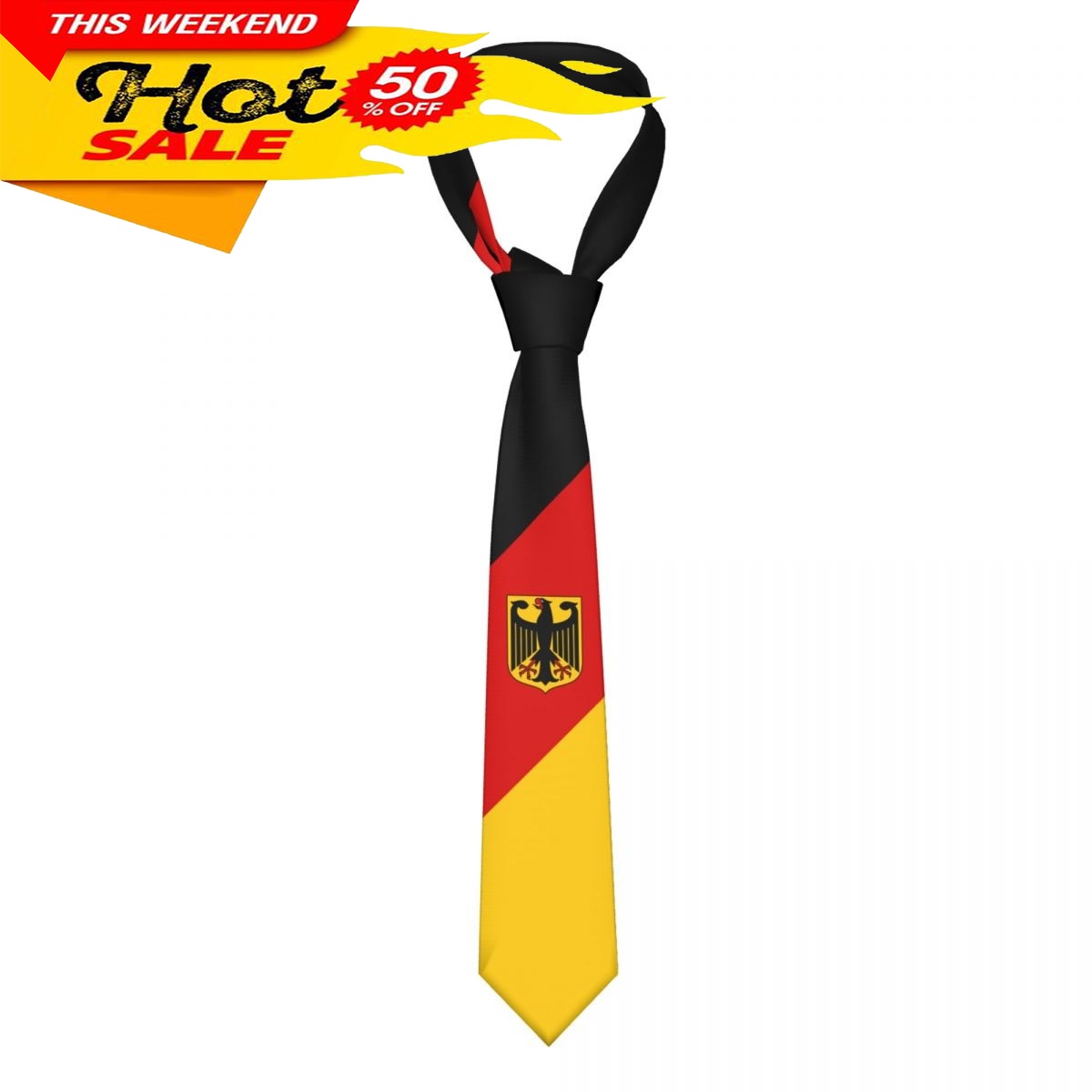 Men'S Fashion For Wedding - Germany Flag Tie Emblem Necktie Men