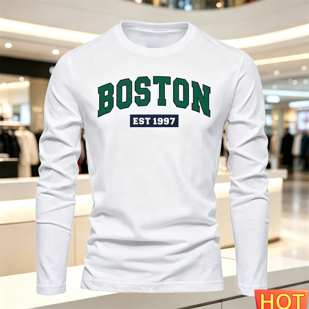 Fashion Mens Shirt - Autumn Summer Men's long sleeved T-shirt