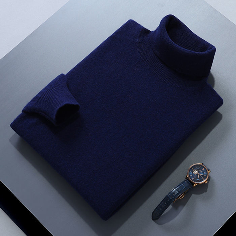 Turtleneck Sweater Men - Cashmere Cotton Blend Turtleneck Men Pullover