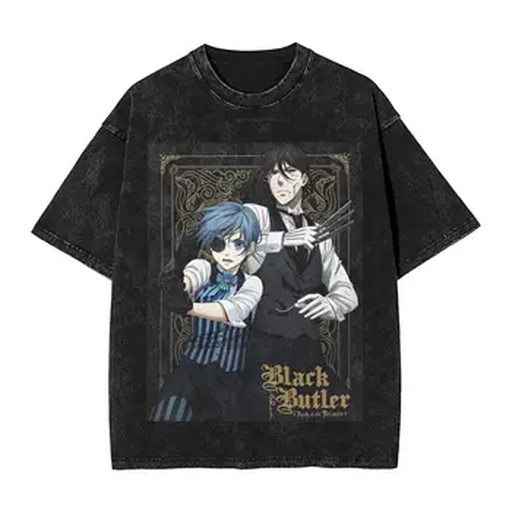 Graphic Tee Oversized - Anime Black Butler Graphic T-shirt For