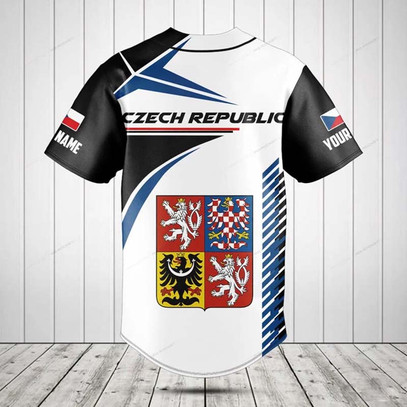 Graphic Tee Oversized - Custom Name Czech Republic Flag Graphic