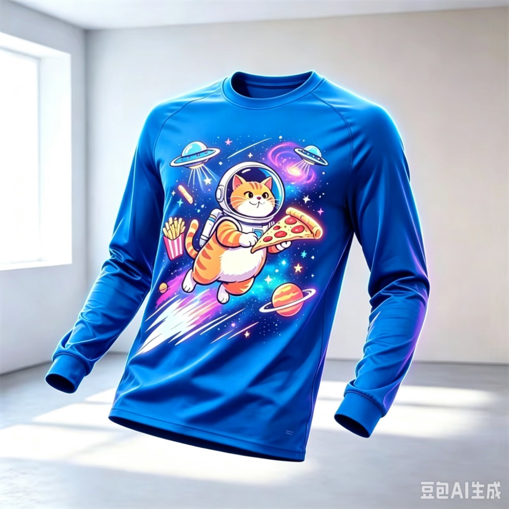 Novelty Cartoon Space Cat Astr - Fashion Mens Shirt review and price