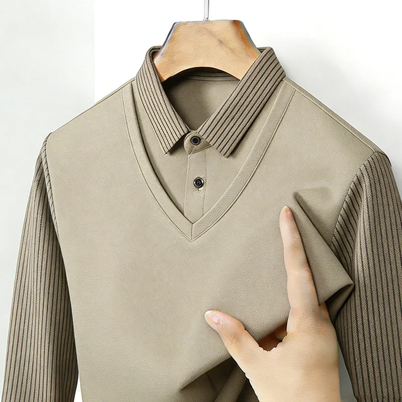 Men's Fake Two Piece Shirt Col - Fashion Mens Shirt review and price
