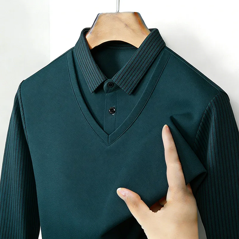 Men's Fake Two Piece Shirt Col - Fashion Mens Shirt review and price