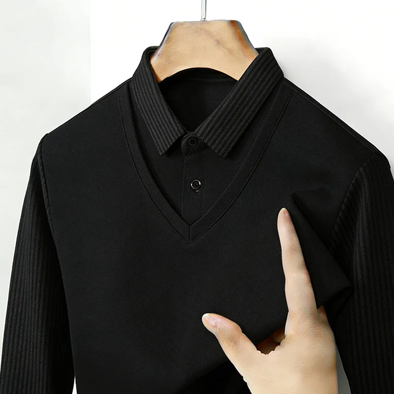 Men's Fake Two Piece Shirt Col - Fashion Mens Shirt review and price