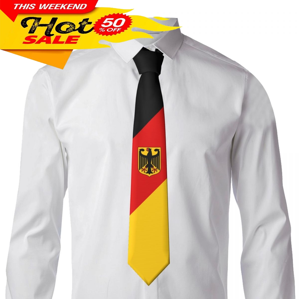 Germany Flag Tie Emblem Neckti - Men'S Fashion For Wedding review and price