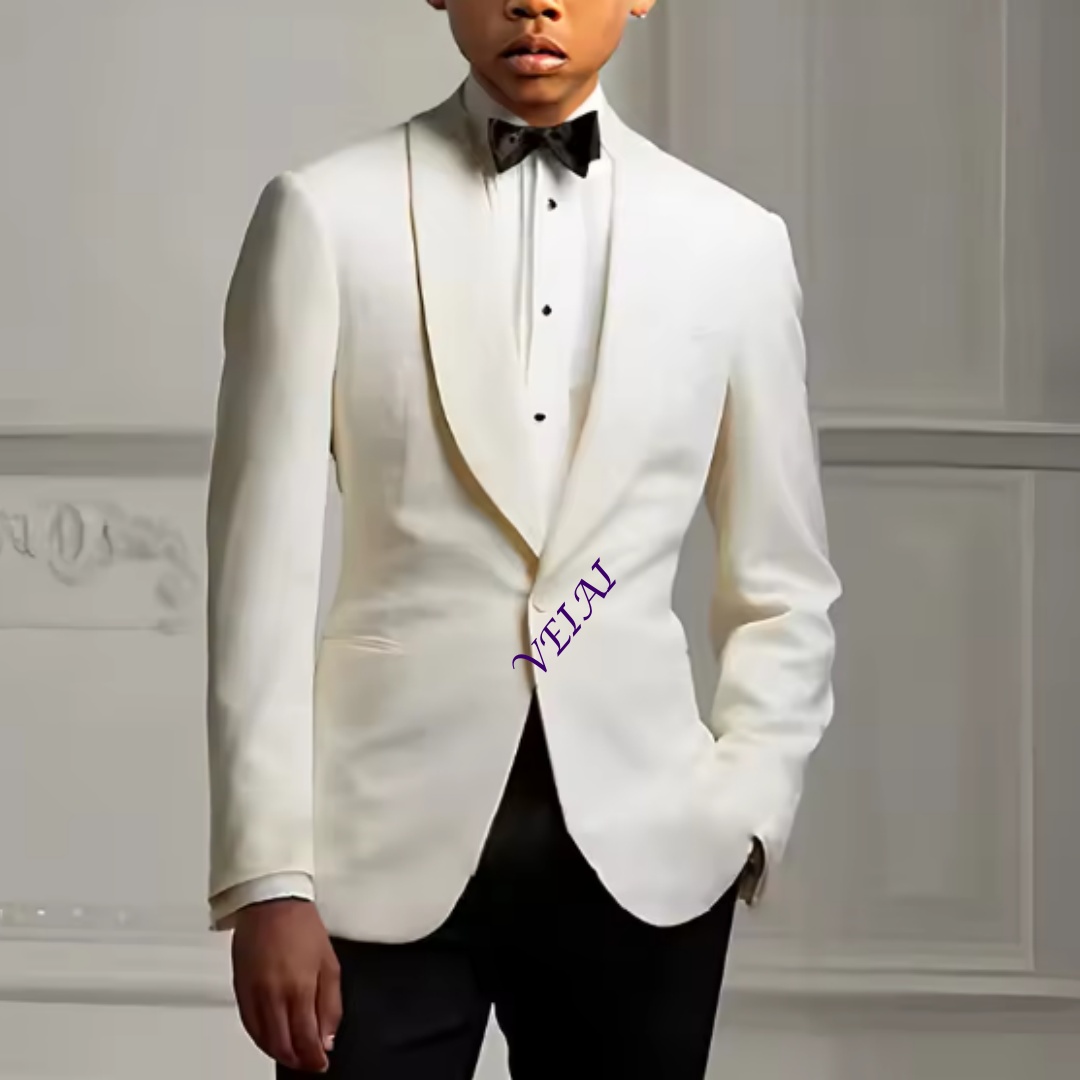 Ivory Boys Suit Jacket Pants 2 - Men'S Fashion For Wedding review and price