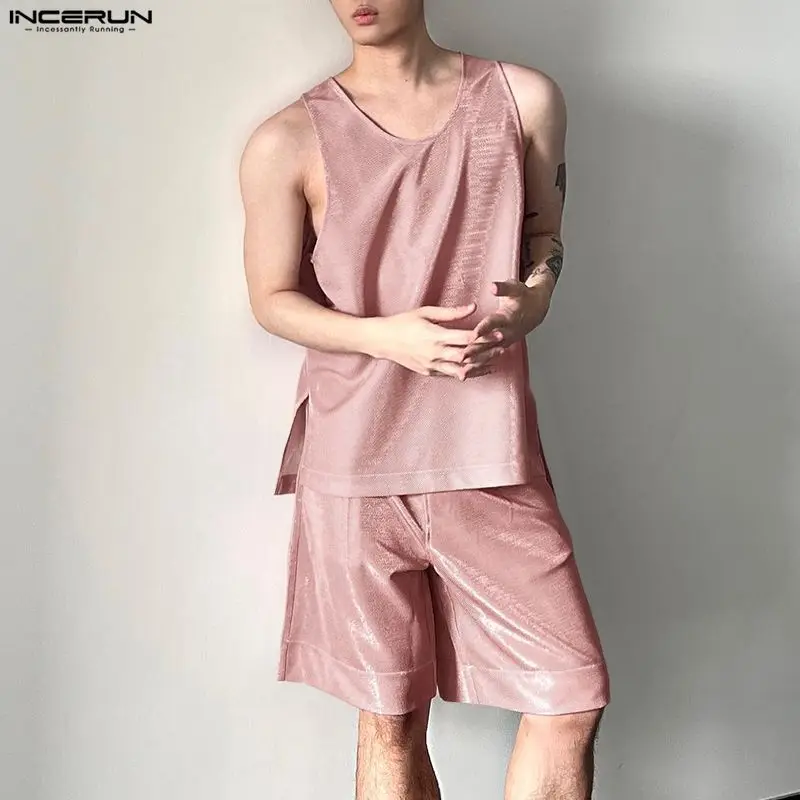 INCERUN Men's Sets Shiny Solid - Men'S Fashion For Summer 2026 review and price