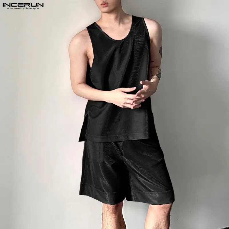 INCERUN Men's Sets Shiny Solid - Men'S Fashion For Summer 2026 review and price