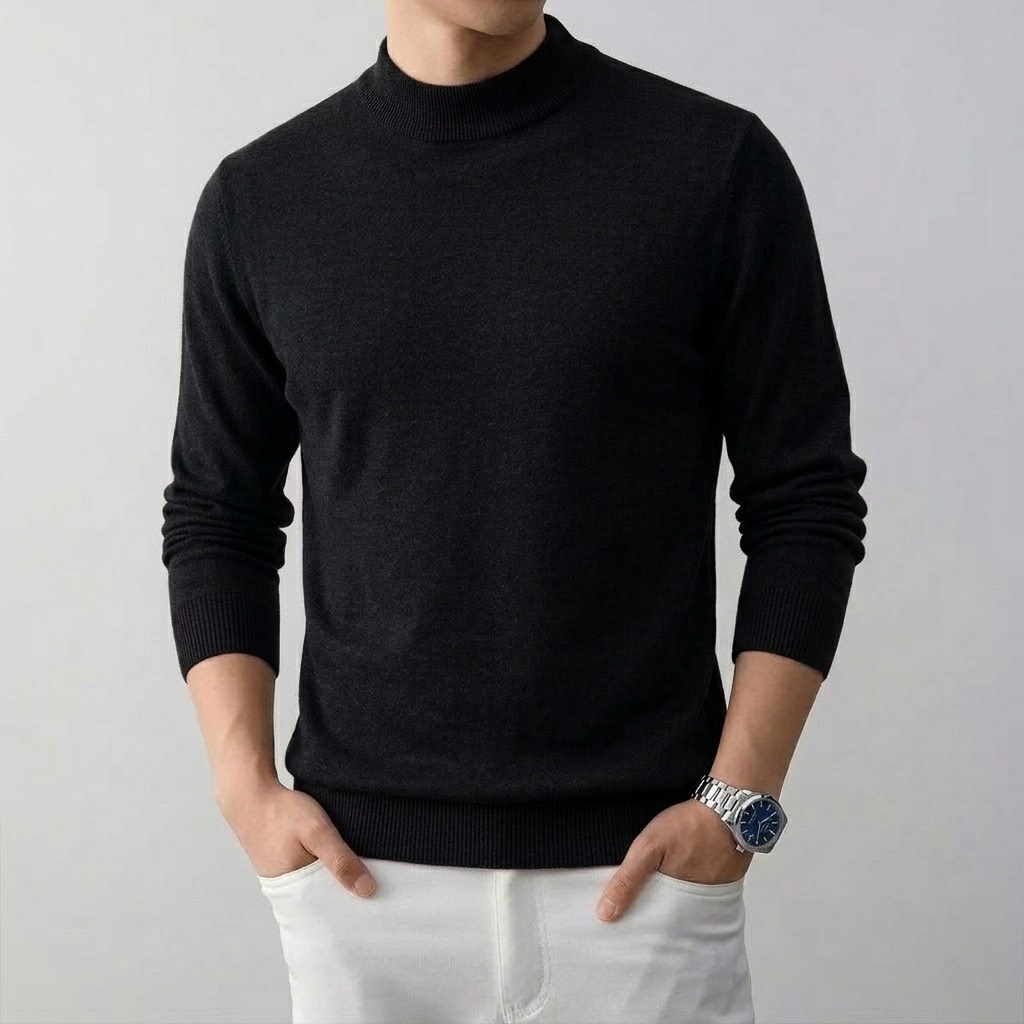 Men's Solid High Stretch Mock  - Turtleneck Sweater Men review and price