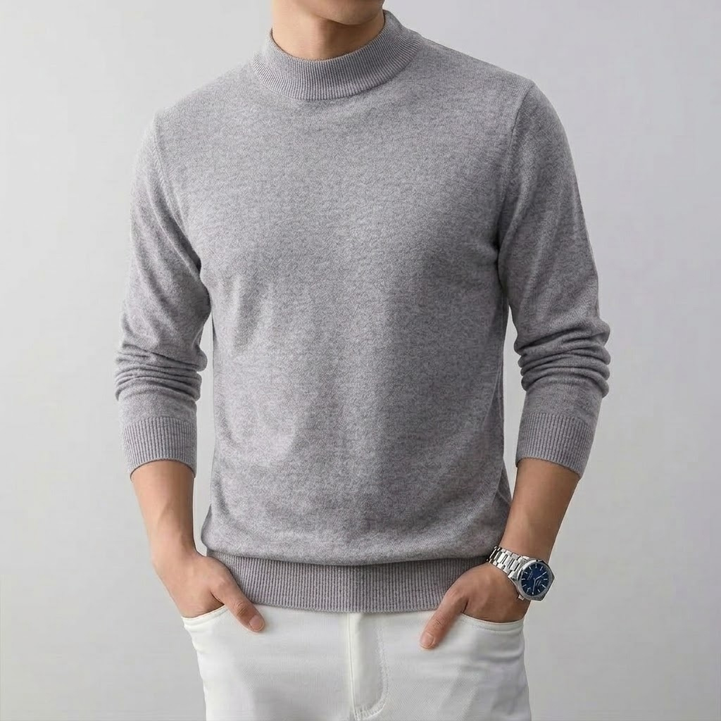 Men's Solid High Stretch Mock  - Turtleneck Sweater Men review and price
