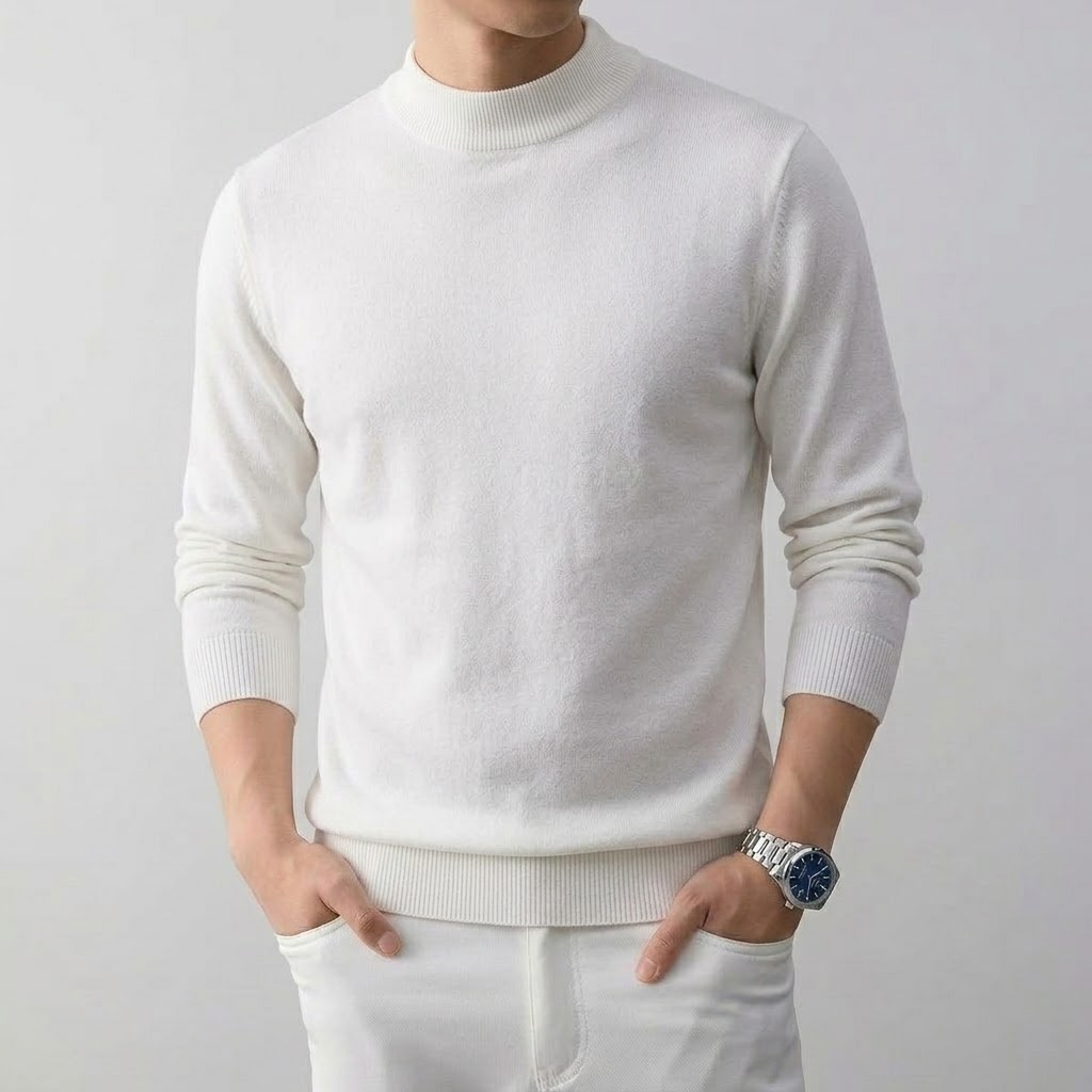 Men's Solid High Stretch Mock  - Turtleneck Sweater Men review and price