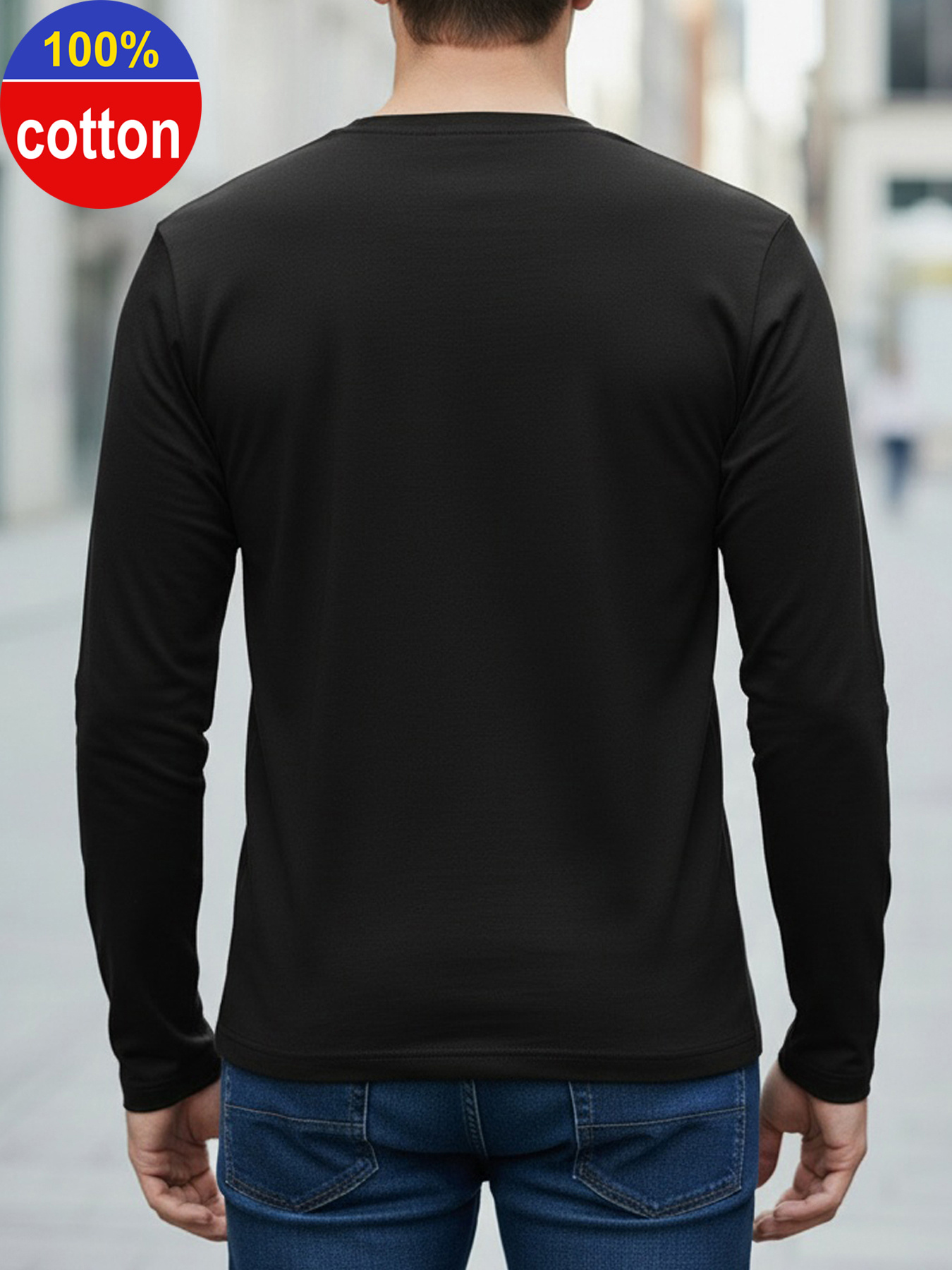100% Pure Cotton Men's Long Sl - Men'S Fashion T Shirts review and price