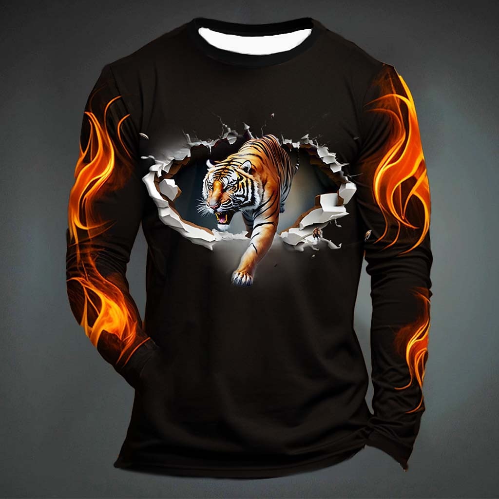 Funny Tiger Print T Shirt For  - Fashion Mens Shirt review and price