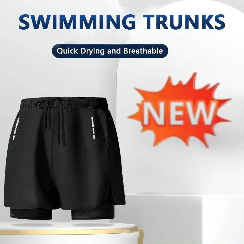Men's 2‑in‑1 Swim Trunks Quick - Swim Trunk Shorts review and price