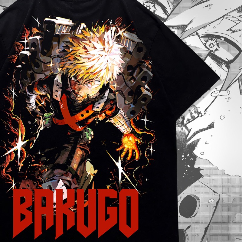 Bakugo Anime Double Sided Prin - Graphic Tee Oversized review and price