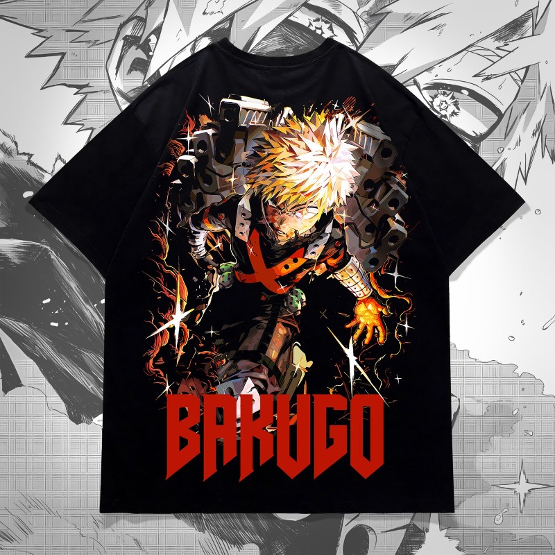 Bakugo Anime Double Sided Prin - Graphic Tee Oversized review and price