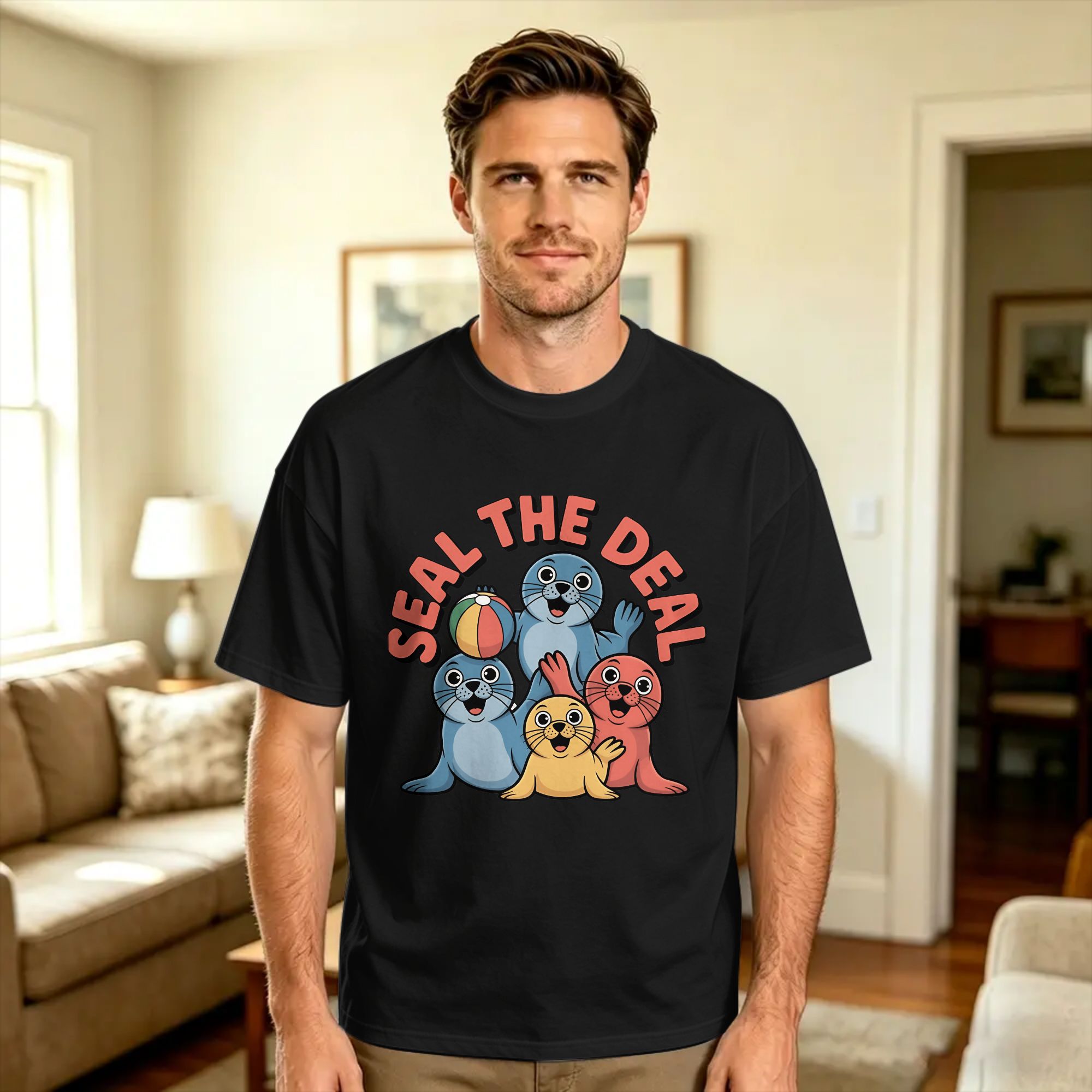 Vintage T Shirt Beach Seal the - Men'S Fashion Deals review and price