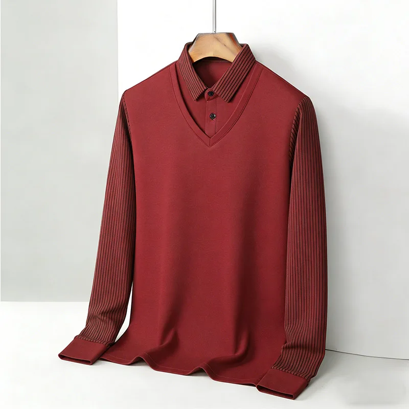 Men's Fake Two Piece Shirt Col - Fashion Mens Shirt review and price